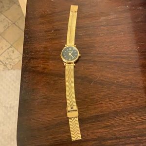 Fossil Gold Mesh Green Dial Watch